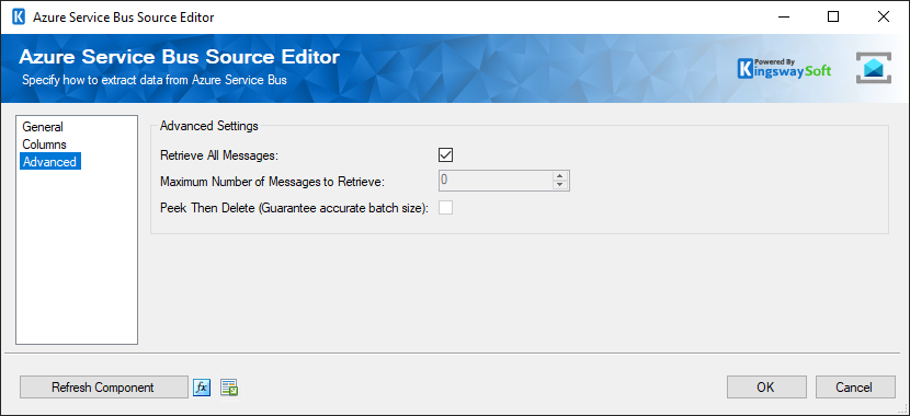 SSIS Azure Service Buse Source - columns